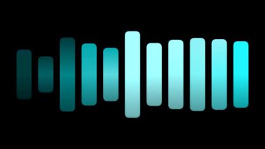Parlayan mavi ses dalgası çubukları canlandırması.