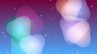 Uzayda parlayan renkli şekiller.