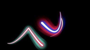 Farklı yönlere hareket eden neon ışıklar.