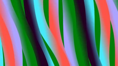 Değişik renklerde dalgalı çizgiler pürüzsüz bir döngü içinde hareket ediyor
