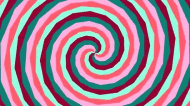 Pembe yeşil renklerle canlandırılmış spiral tasarım