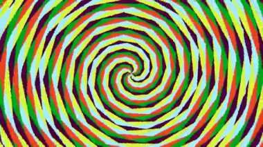 Parlak renkli ve girdap hareketli animasyon spiral tasarımı