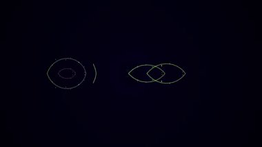 Koyu arkaplanda soyut şekillerin basit canlandırması