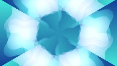 Mavi geometrik desenli kaleydoskop efektli animasyon videosu
