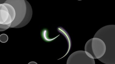 Gri daireler ve siyah arkaplanda parlayan çizgilerin yer aldığı animasyon videosu