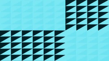 Mavi arkaplanda siyah üçgenli geometrik desenler içeren animasyon video