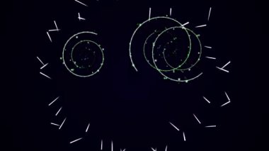 Merkezi bir noktanın yörüngesindeki gök cisimlerinin canlandırılmış tasviri