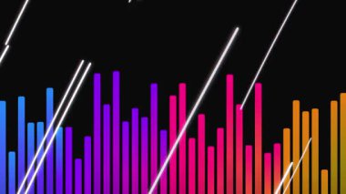 Siyah arkaplanda renkli çubuklarla canlandırılmış çubuk grafiği