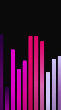 Bir videoda hareket eden değişken renklere sahip canlı çubuklar