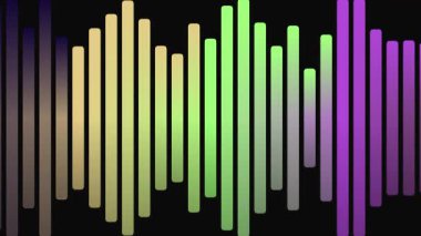 Siyah arkaplanda renkli ses dalgası çubukları