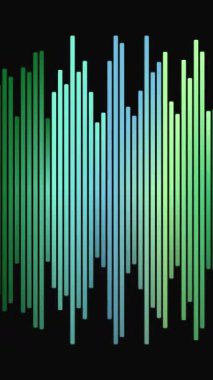Yeşil mavi renkli animasyon ses dalgası grafiği