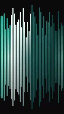 Siyah arkaplan animasyonunda dinamik yeşil ses dalgası grafiği