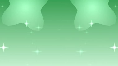 Işıl ışıl yıldızlar ve bulutlarla canlanmış yeşil eğimli arkaplan