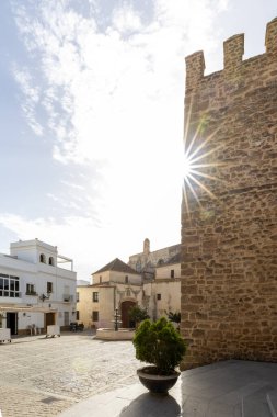 Eski ve güzel Katolik Kilisesi, Parroquia Nuestra Seora de la O, Agrupacion Parroquial Virgen de la Merceds, Rota, Cdiz, Endülüs, İspanya.