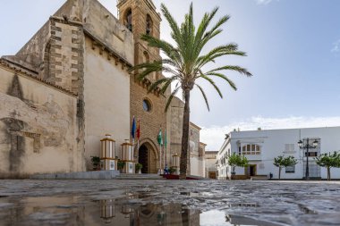 Eski ve güzel Katolik Kilisesi, Parroquia Nuestra Seora de la O, Agrupacion Parroquial Virgen de la Merceds, Rota, Cdiz, Endülüs, İspanya.