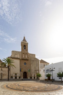Eski ve güzel Katolik Kilisesi, Parroquia Nuestra Seora de la O, Agrupacion Parroquial Virgen de la Merceds, Rota, Cdiz, Endülüs, İspanya.