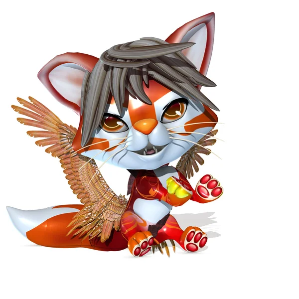 3D Rendered şirin fantezi evde beslenen hayvan