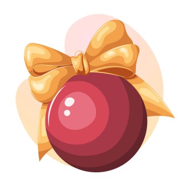 Kırmızı Noel top ile altın şerit