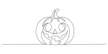 Beyaz arkaplanda Cadılar Bayramı balkabağı çizimi