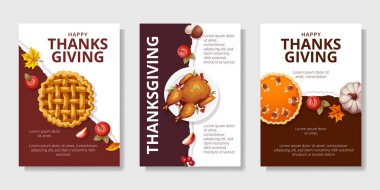 Şükran Günü tebrik kartları hazır. Vektör çizimi. Şükran Günü tipografi posteri. Kutlama, kartpostallar için Mutlu Şükran Günleri..