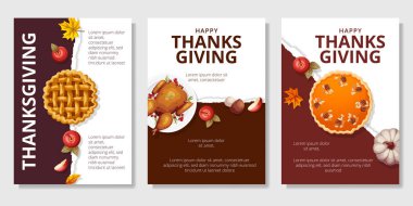 Şükran Günü tebrik kartları hazır. Vektör çizimi. Şükran Günü tipografi posteri. Kutlama, kartpostallar için Mutlu Şükran Günleri..