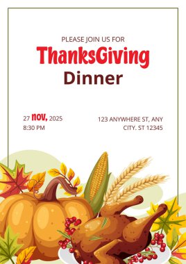 Şükran Günü tebrik kartı. Vektör çizimi. Şükran Günü tipografi posteri. Kutlama, kartpostallar için Mutlu Şükran Günleri..