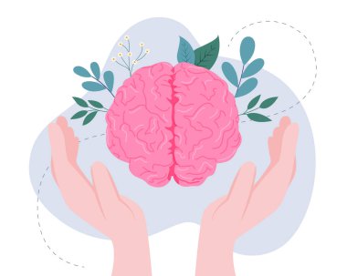 Mental Health care concept.Vector illustration.Mental Health care concept. October 10.