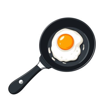 Kızartma tavasında kızarmış yumurta çizimi