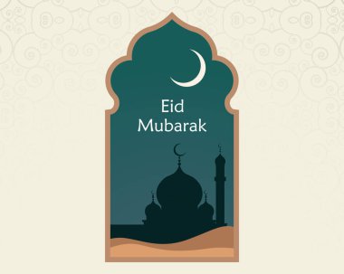 Eski Boho tasarımı ile modern tarz Mübarek tebrik kartı.