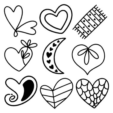 Kalp aşkı sevgililer günü için bir karalama.