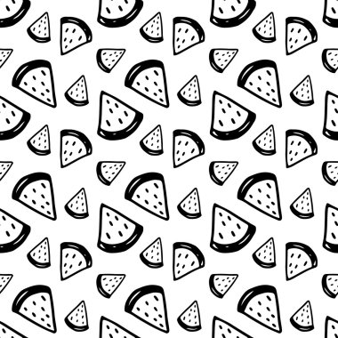 El Çizilmiş Mürekkep Karpuzlar Dikişsiz Desen
