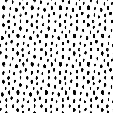 El Çizilmiş Mürekkep Polka Nokta Dikişsiz Desen