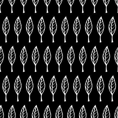 Elle çizilmiş yapraklar pürüzsüz desen