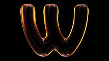 Siyah üzerinde parlayan W harfi kabarcık şeklini gösterir.