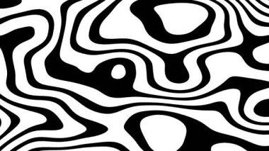 Soyut siyah ve beyaz dalgalı desen tasarımı