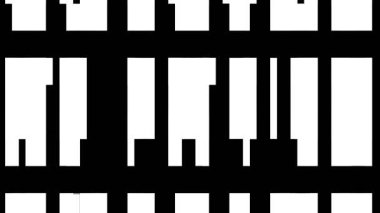 Siyah ve beyaz şekillerin soyut animasyonu