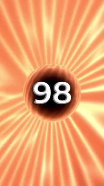 Doksan sekiz numaralı dijital sanat eseri turuncu ışık ışınlarıyla parlayan bir küre içerisindeydi.