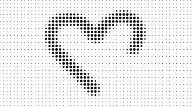 Siyah noktalı siyah beyaz kalp şekli grafiği