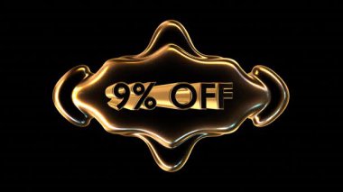 İndirim gösteren altın tabela ve% 9 indirimli metin.