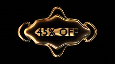 % 45 indirimli metin içeren altın dekoratif öge