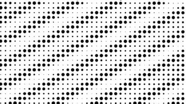 Beyaz arkaplanda siyah noktalar kullanarak soyut desen oluşturuluyor.