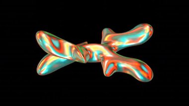 Akışkan yanardöner şekiller siyah arkaplanda canlı renkleri yansıtır..