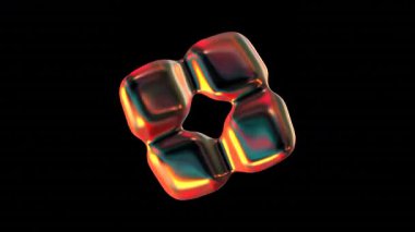 Soyut yanardöner metalik sıvı nesne koyu arkaplanda parlayan ışığı yansıtıyor.