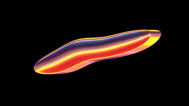 Siyaha karşı parlayan renkli soyut dalga şekli