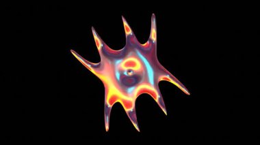 Dikenli kenarları olan renkli soyut şekil