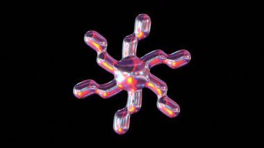 Kar tanesine benzeyen renkli soyut şekil