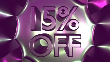 Arka planda% 15 indirimli metin gösterimi