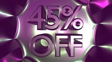 Arka planda indirim yüzdesini gösteren metin