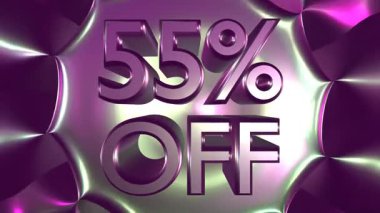 Arka planda indirim yüzdesini gösteren metin