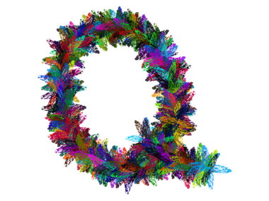 Renkli El Çizilmiş Alfabe Harfi Q Şeffaf Arkaplanda İzole Edildi